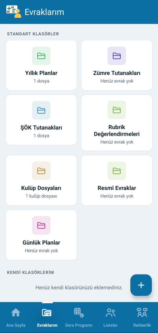 Evraklarım klasörleri
